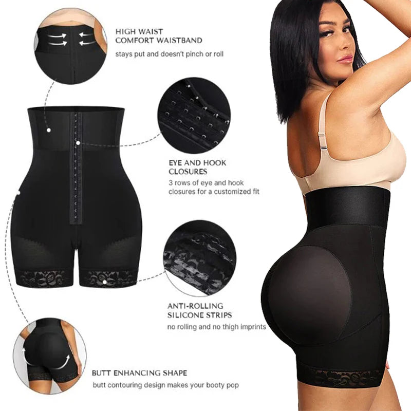 Women High Waist Body Shaper Panties Butt Lifter Slim Shapewear BBL Shorts Tummy Control Bandage Panties