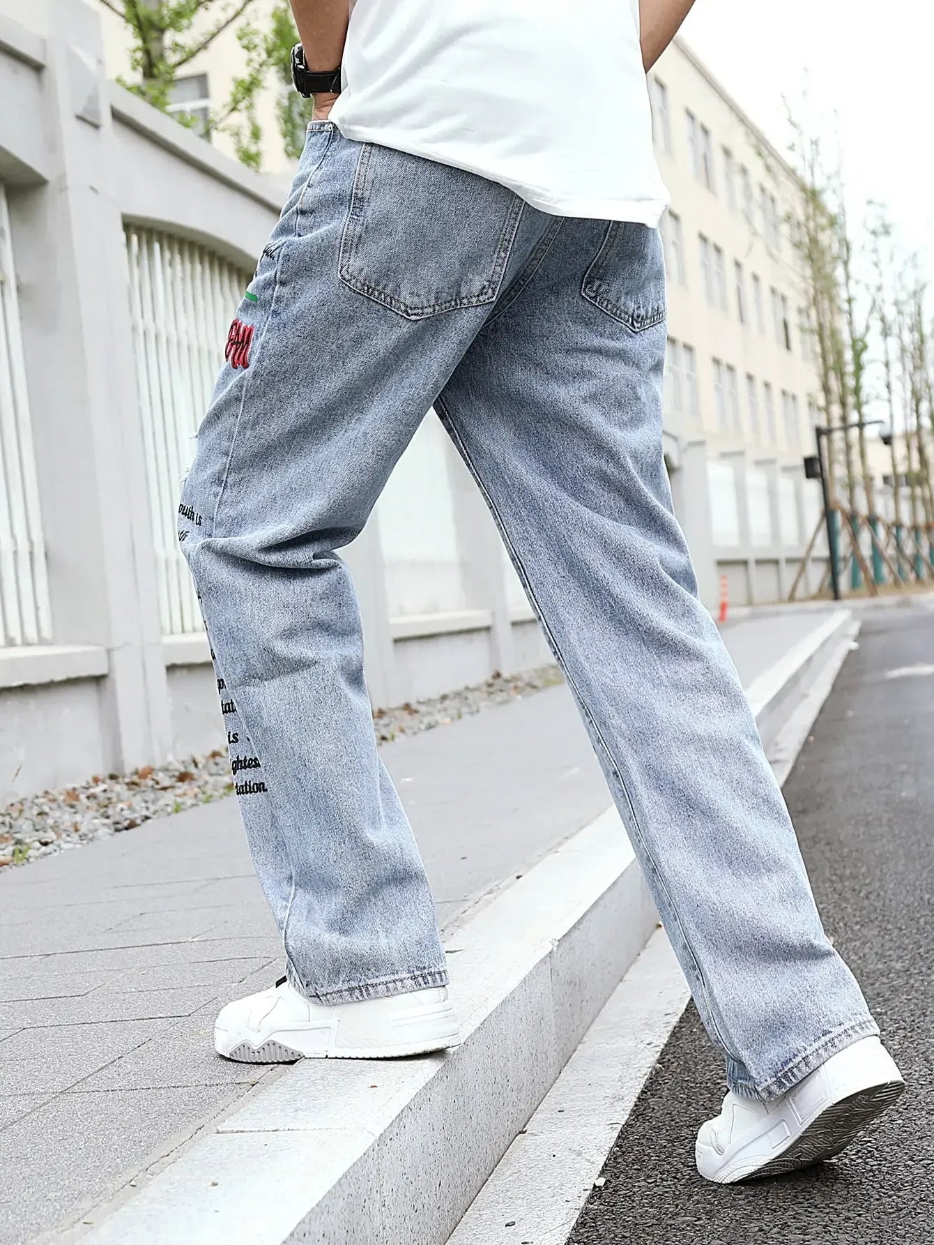 Men's Y2K Baggy Hip-Hop Graffiti Jeans – Bold Street Style Redefined