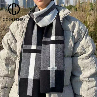 Winter Men Scarf Keep Warm Scarf Casual Fashion Brand Designers Knit Neckerchief Patchwork Copy Cashmere Scarf Shawl Wrap